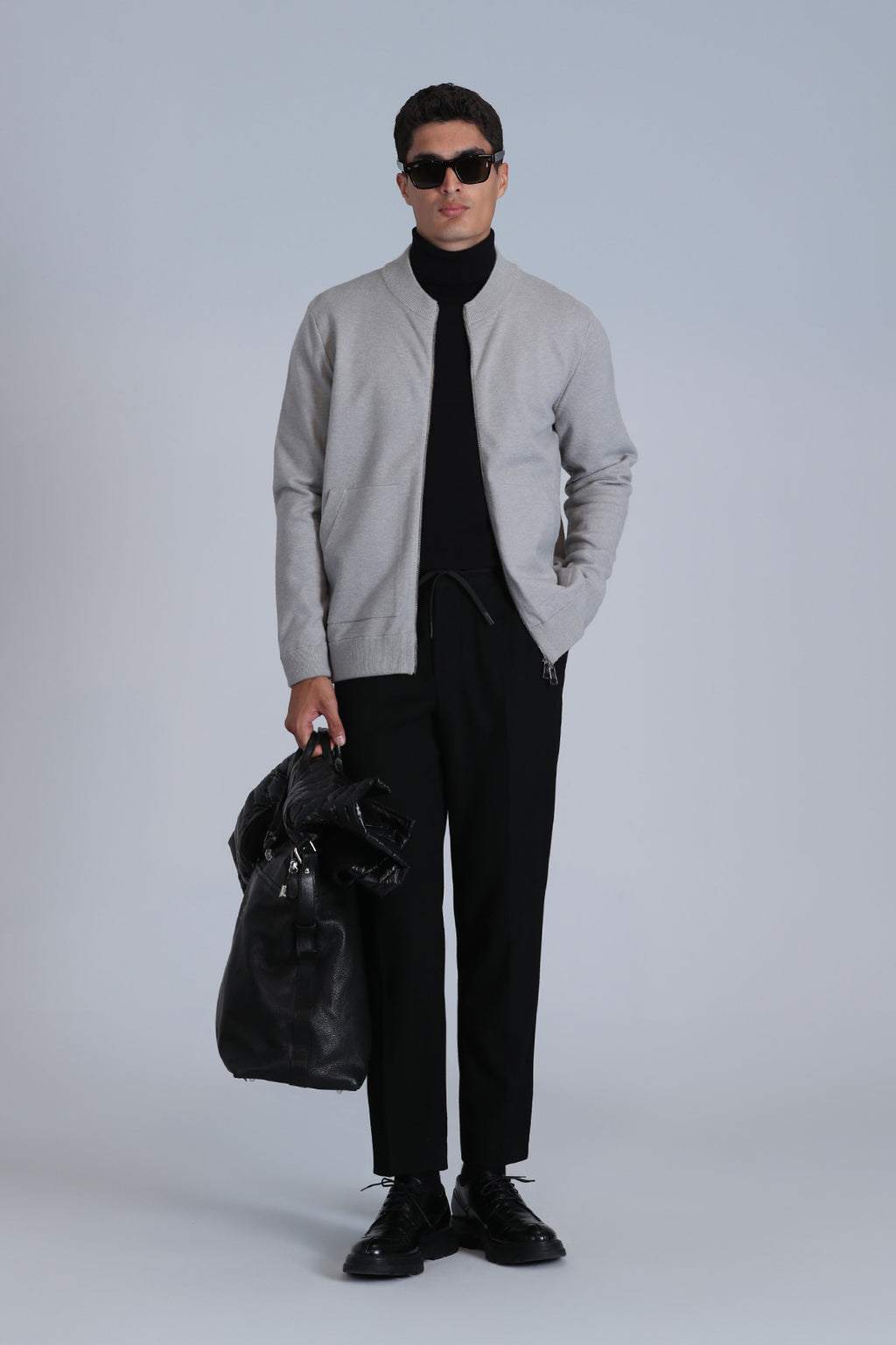 Lufian Minimalist Oversize Fermuarlı Uzun Kol Erkek Hırka