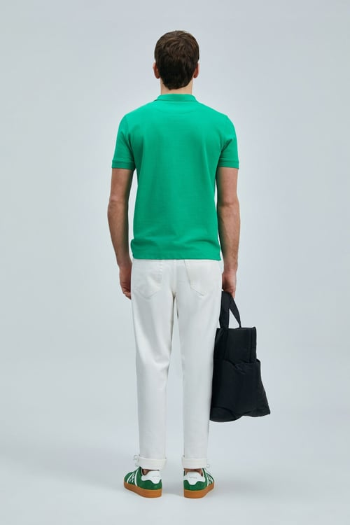 Lufian Minimalist Polo Yaka Erkek T-Shirt - Kısa Kol - Günlük