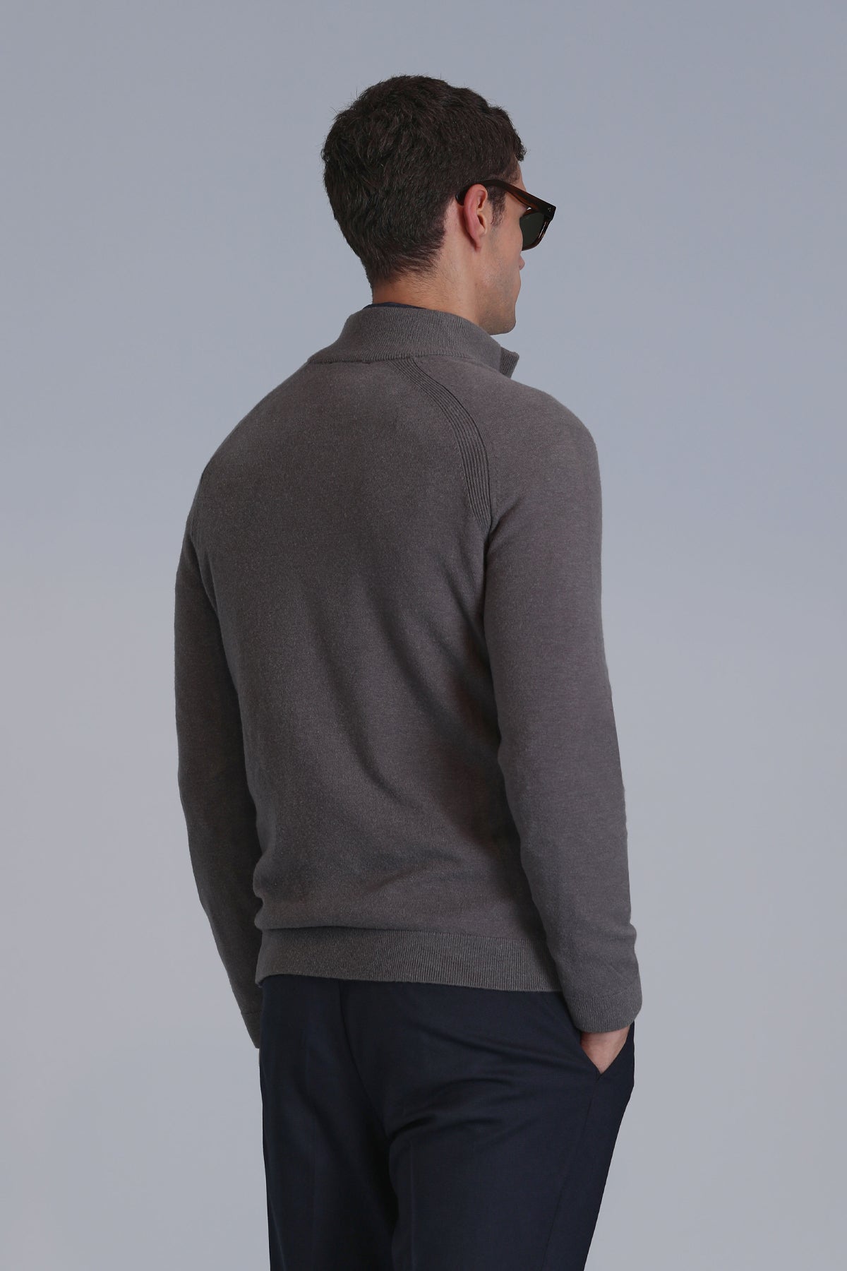 Lufian Minimalist Yarım Fermuarlı Uzun Kol Erkek Kazak - Günlük Şıklık