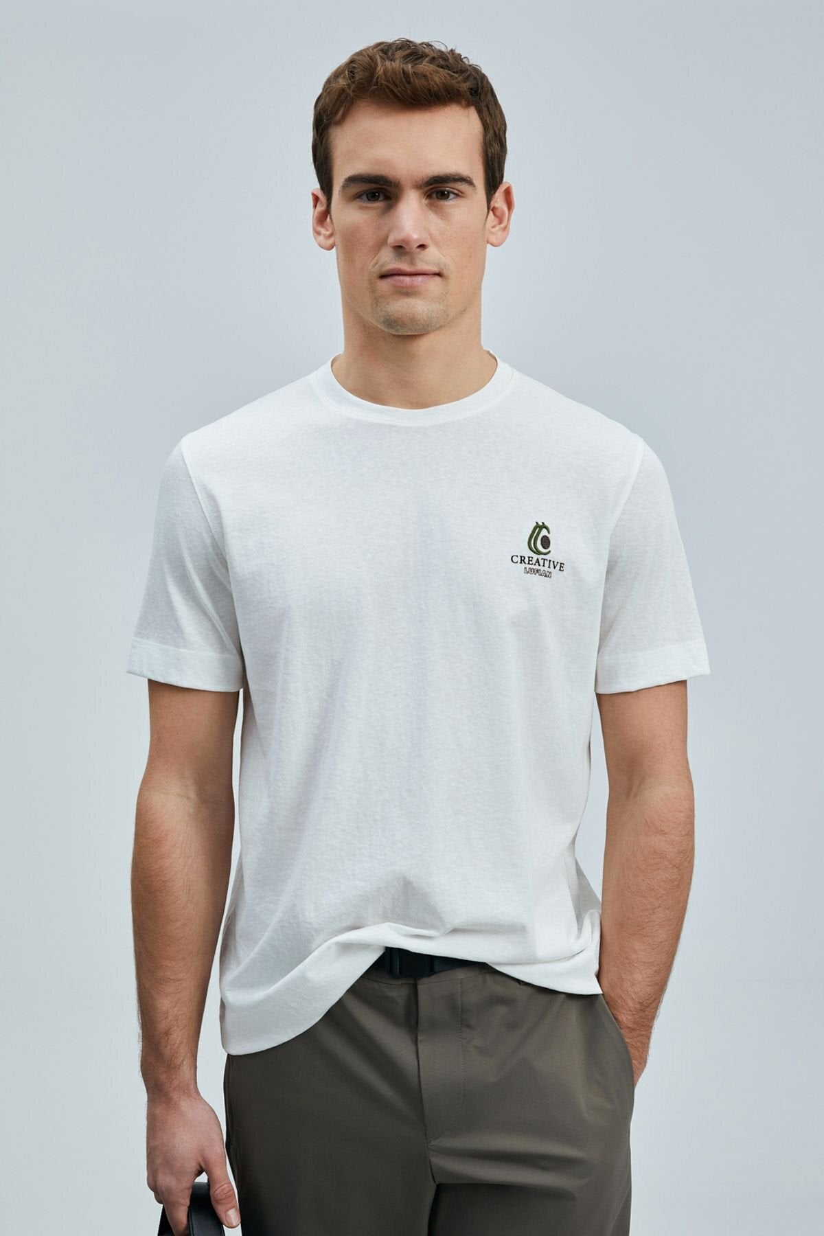 Lufian Minimalist Yuvarlak Yaka Kısa Kol Erkek T-Shirt - Günlük Stil Main image