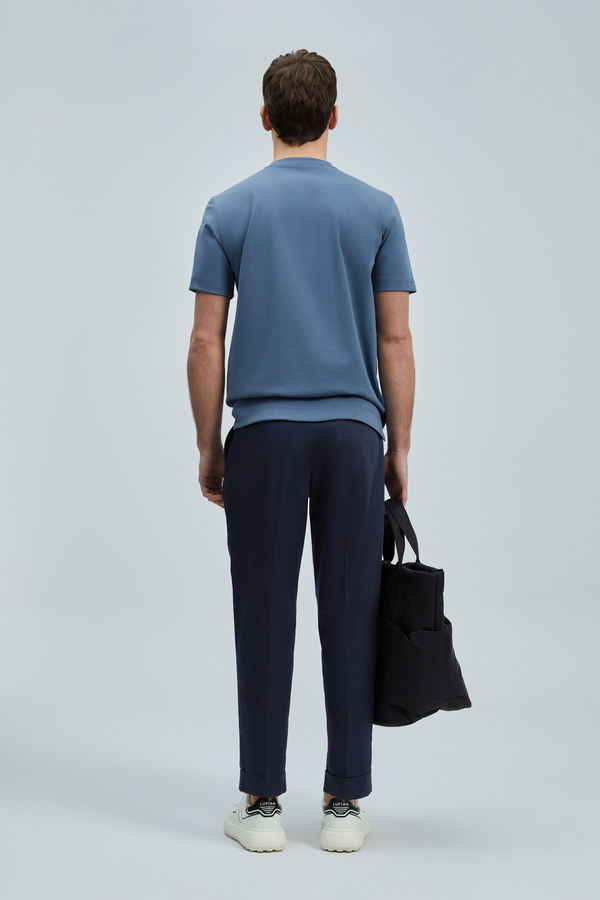 Lufian Oversize Minimalist Yuvarlak Yaka Kısa Kol Erkek T-Shirt