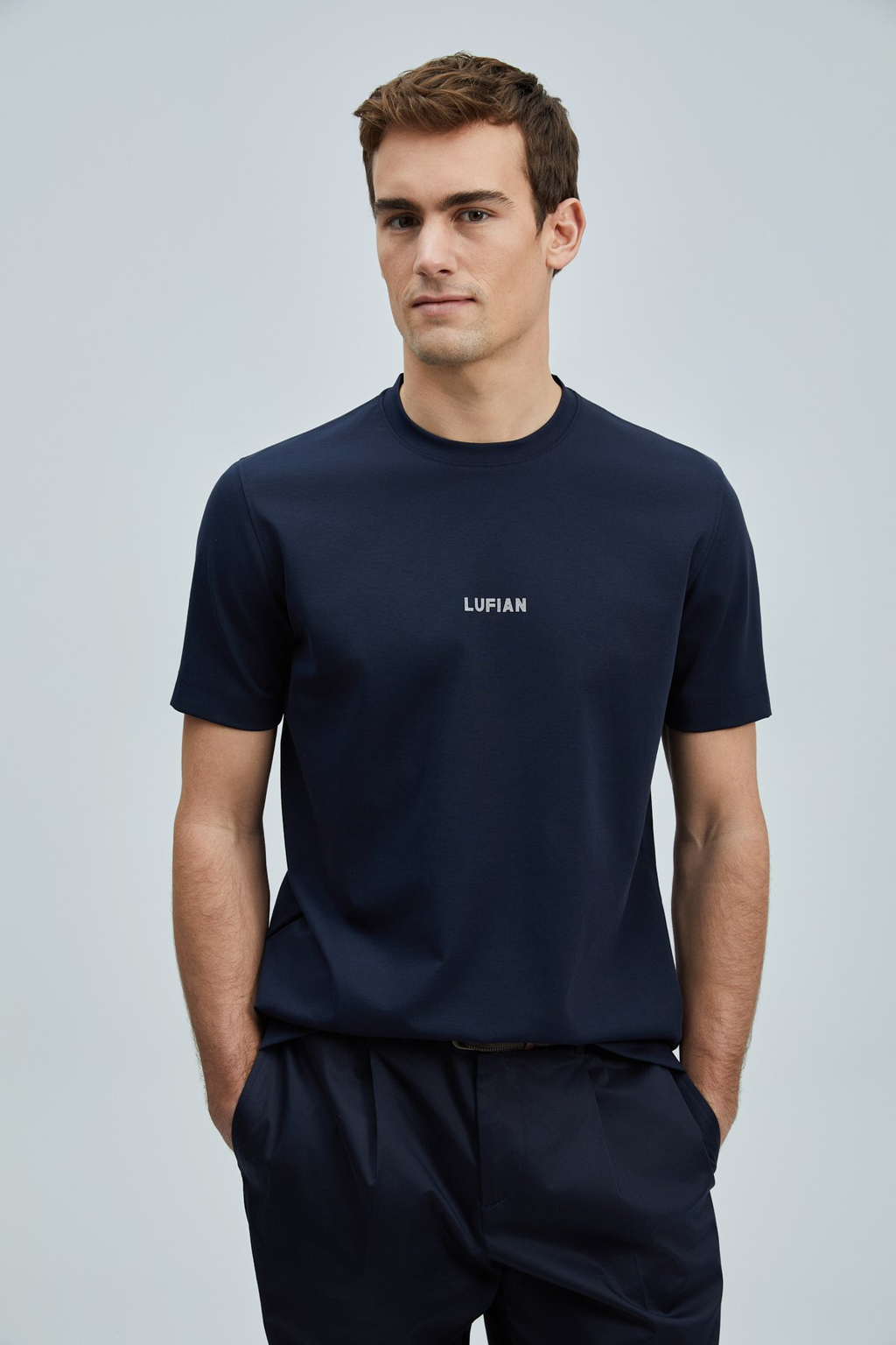 Lufian Oversize Minimalist Yuvarlak Yaka Kısa Kol Erkek T-Shirt