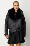 Ekol Fur-Trimmed Padded Jacket, Black.
