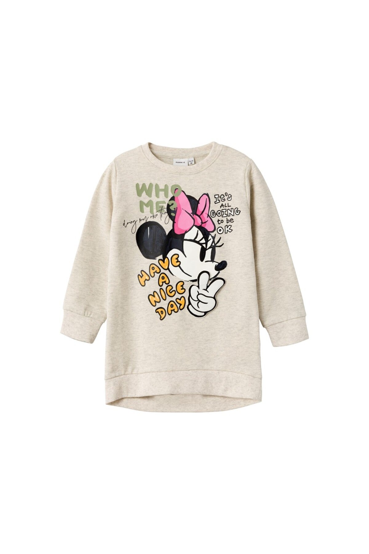 Minnie Mouse Baskılı Oversize Kız Çocuk Sweatshirt-Günlük Kullanım Secondary image