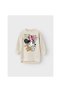 Minnie Mouse Baskılı Oversize Kız Çocuk Sweatshirt-Günlük Kullanım