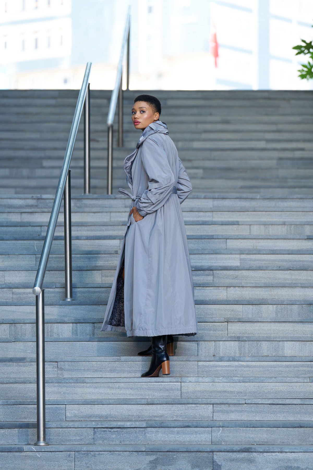 Misswhence Oversize Midi Trençkot - Kapüşonlu, Kemerli, Günlük