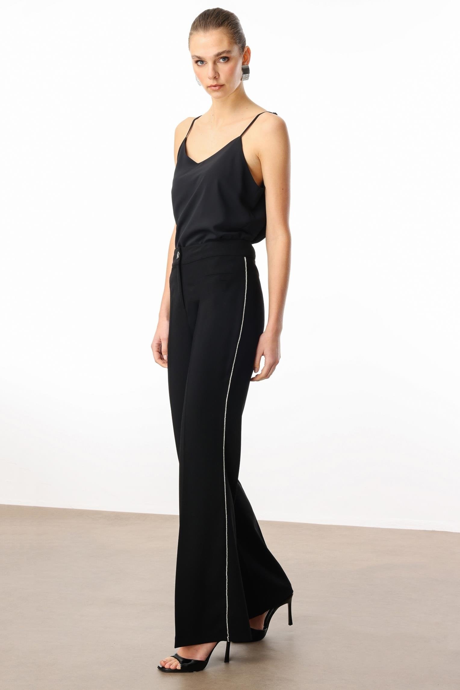 Modailgi Yanları Şerit Swaroski Pantolon İkincil görsel