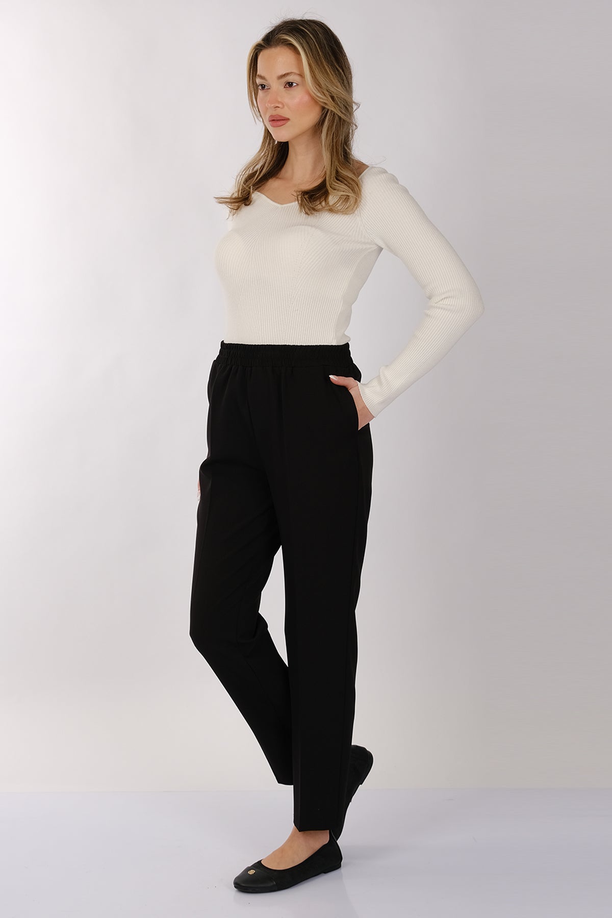 Modiva Kadın Yüksek Bel Regular Fit Pantolon - Minimalist Tarz