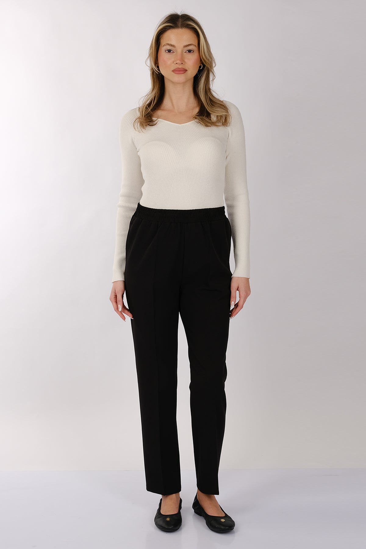 Modiva Kadın Yüksek Bel Regular Fit Pantolon - Minimalist Tarz Secondary image
