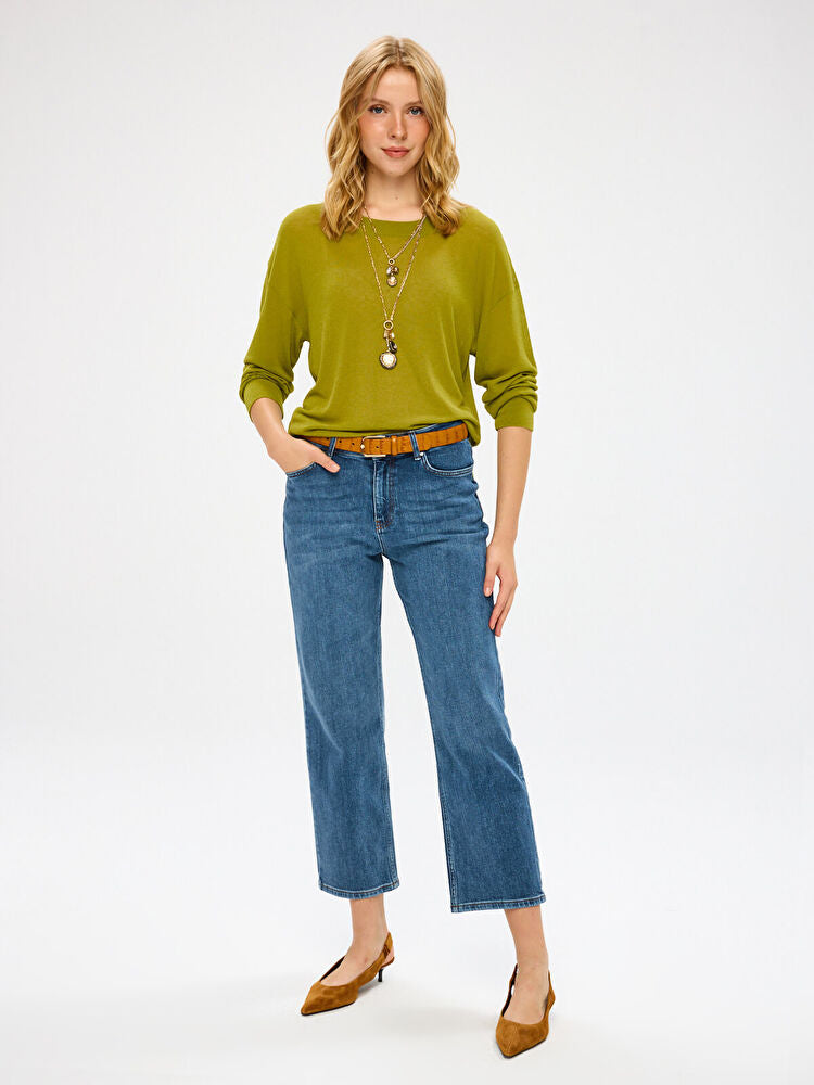 Mom Fit Beş Cep Elastanlı Jean Pantolon UW27JPN009