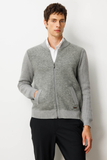 Men's Mandarin Collar Front Felt Knit Jacket Pattern