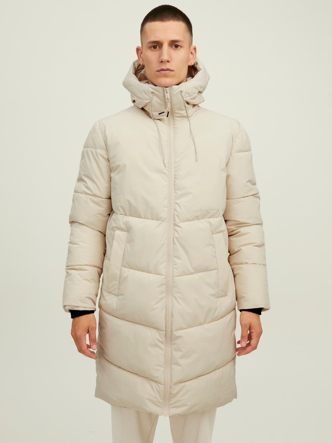 Jack&Jones Erkek Oversize Kapüşonlu Uzun Kışlık Mont - Sıcak ve Şık