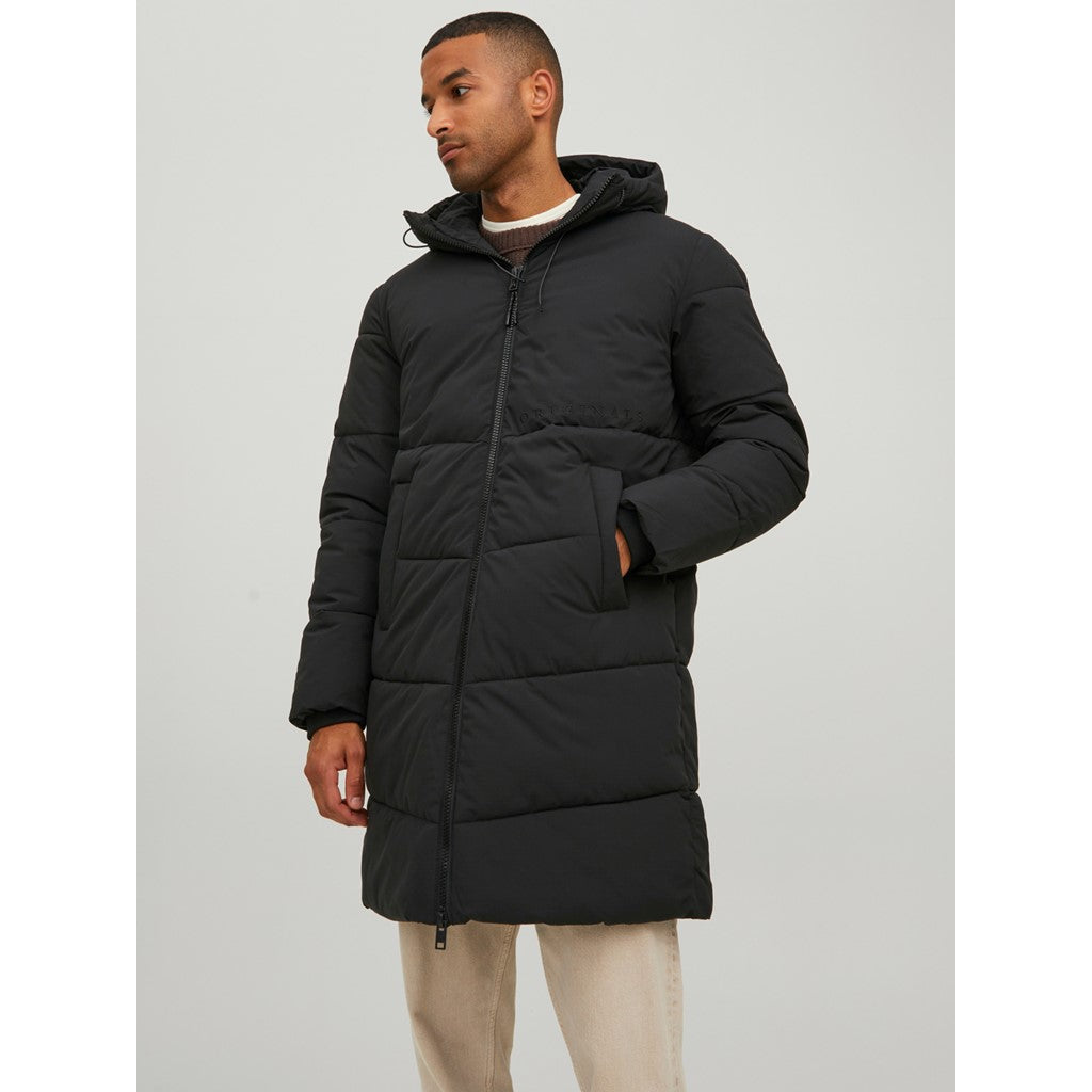 Jack&Jones Erkek Oversize Kapüşonlu Uzun Kışlık Mont - Sıcak ve Şık