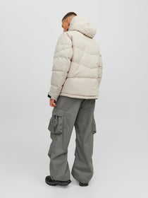 Jack&Jones Minimalist Oversize Kapüşonlu Erkek Kışlık Mont