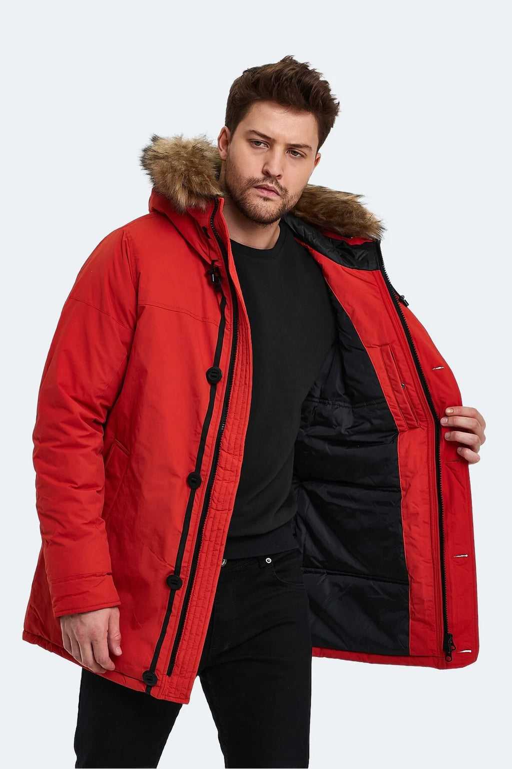Lumberjack Erkek Oversize Kapüşonlu Kaban - Kışlık Sıcaklık