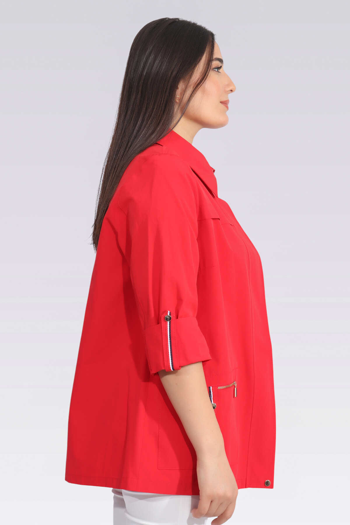 Tolga Saraçoğlu Kadın Oversize 3/4 Kol Minimalist Mont Secondary image