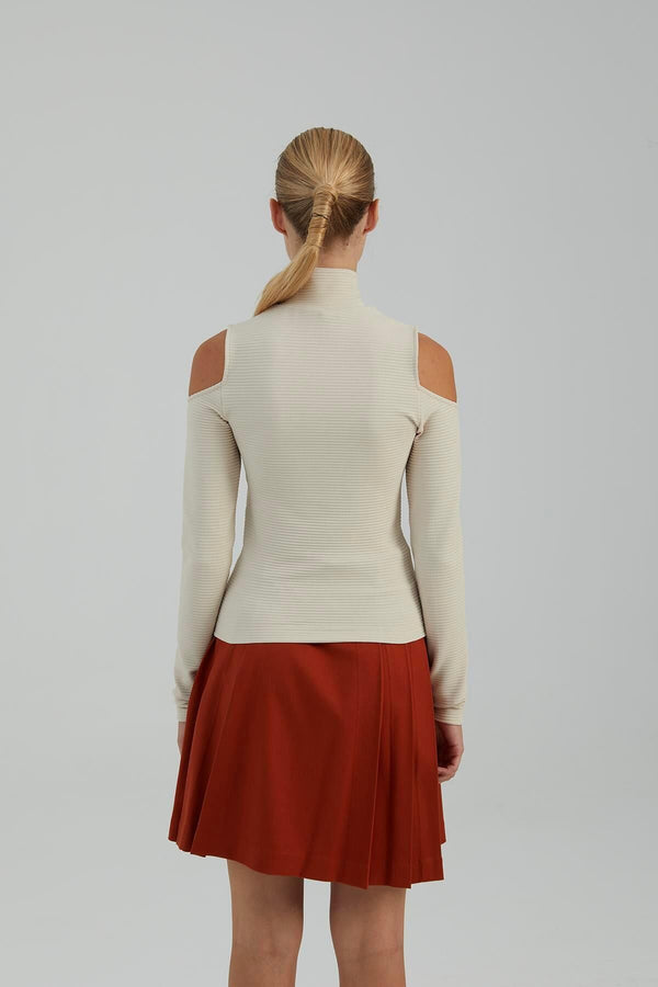 Naar Kadın Midi Pileli Etek - Minimalist Stil - Fermuarlı