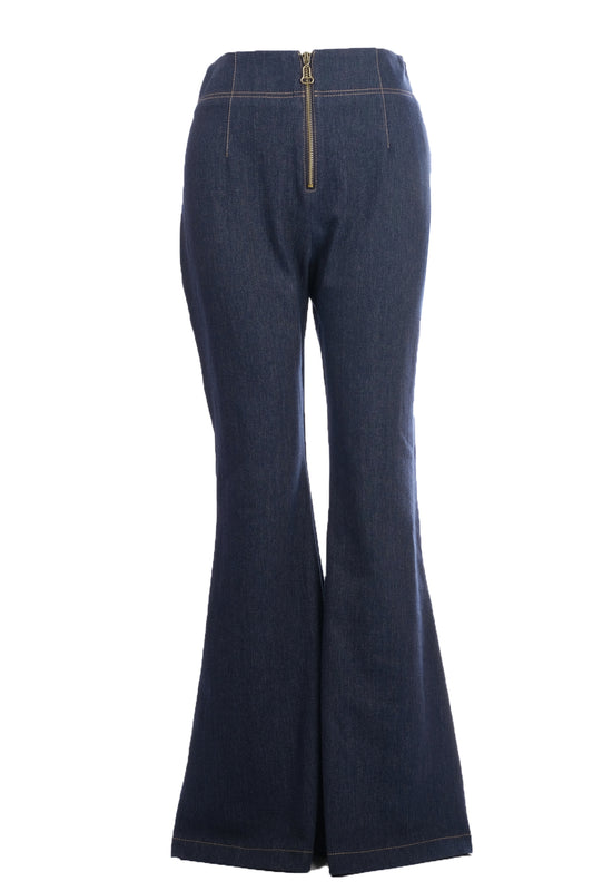 Naar High-Waisted Bell-Shaped Trousers - Vintage Denim - Everyday Chic