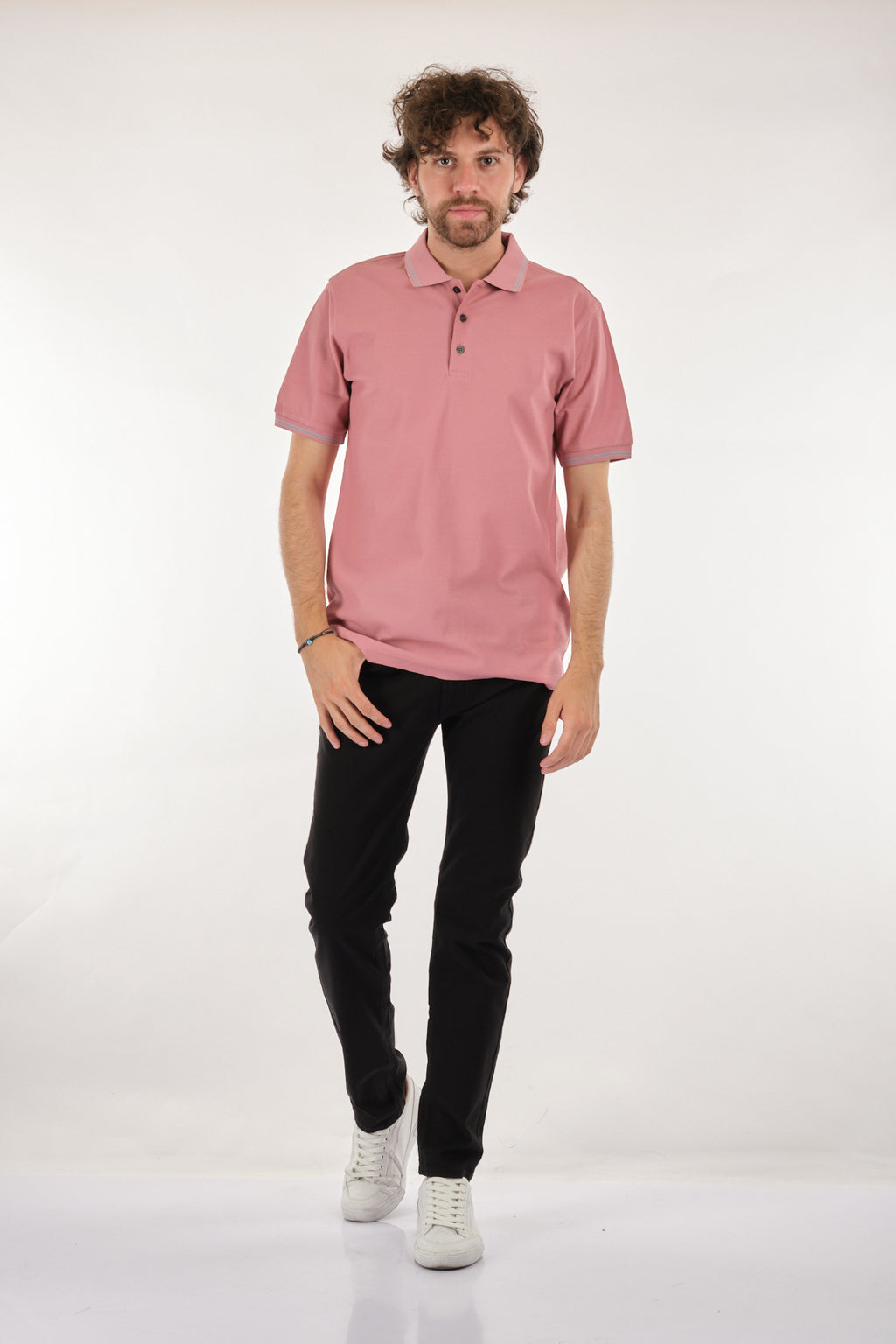 Nehir Erkek Polo Yaka Kısa Kol Regular Fit Minimalist T-Shirt - Günlük Kullanım