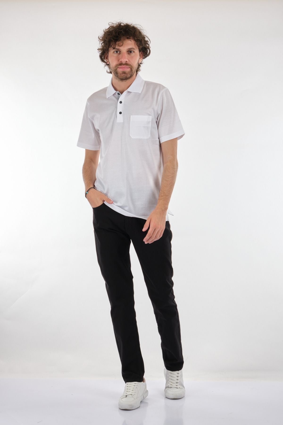 Nehir Minimalist Polo Yaka Erkek T-Shirt - Günlük Kullanım