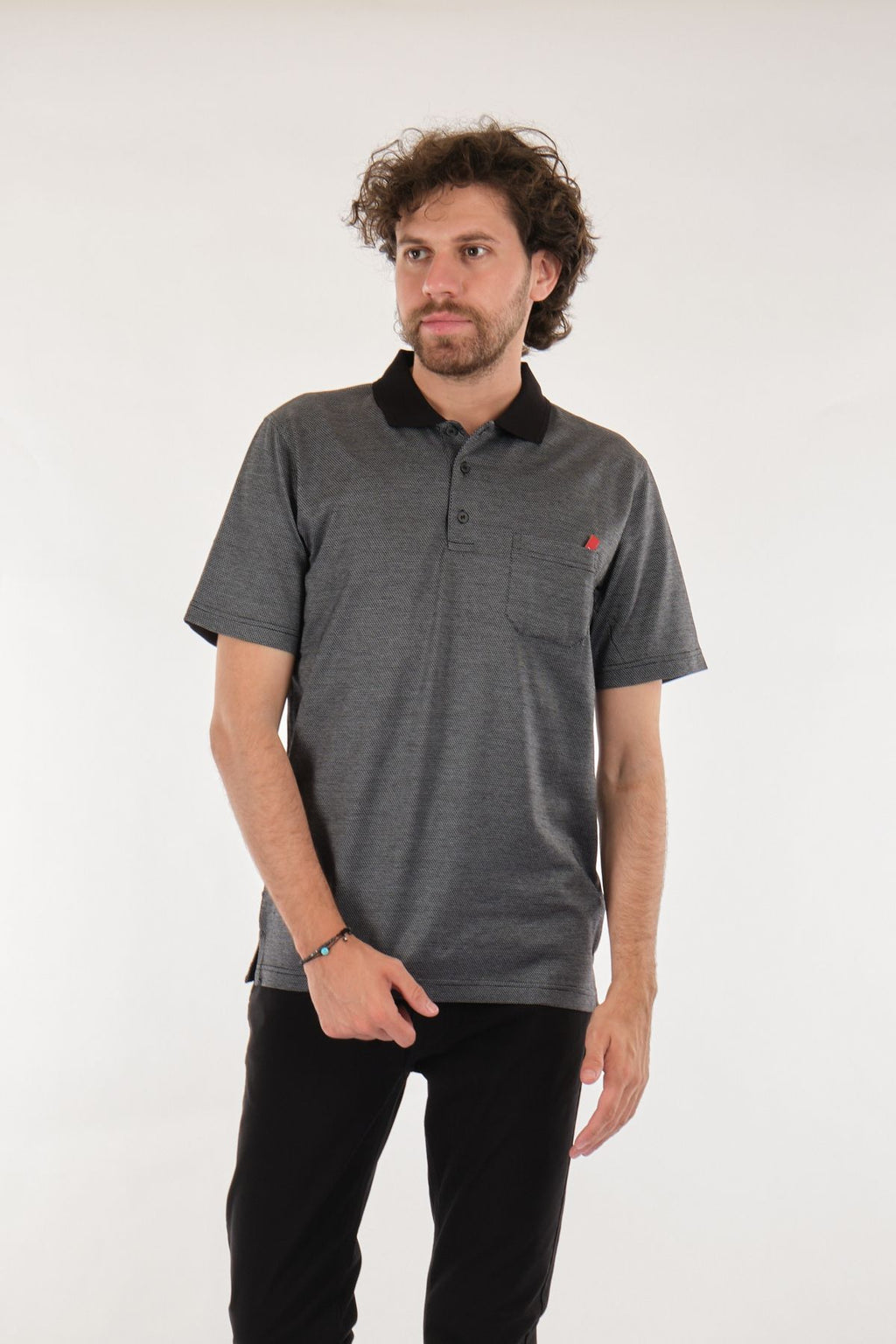 Nehir Erkek Polo Yaka Kısa Kol Minimalist T-Shirt - Günlük Kombinleriniz İçin