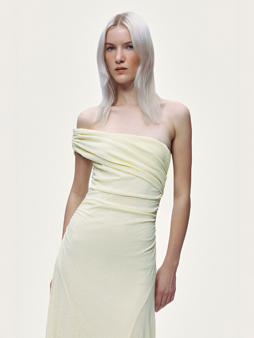 Nocturne Asimetrik Yaka Tek Omuz Maxi Elbise N26YN2783