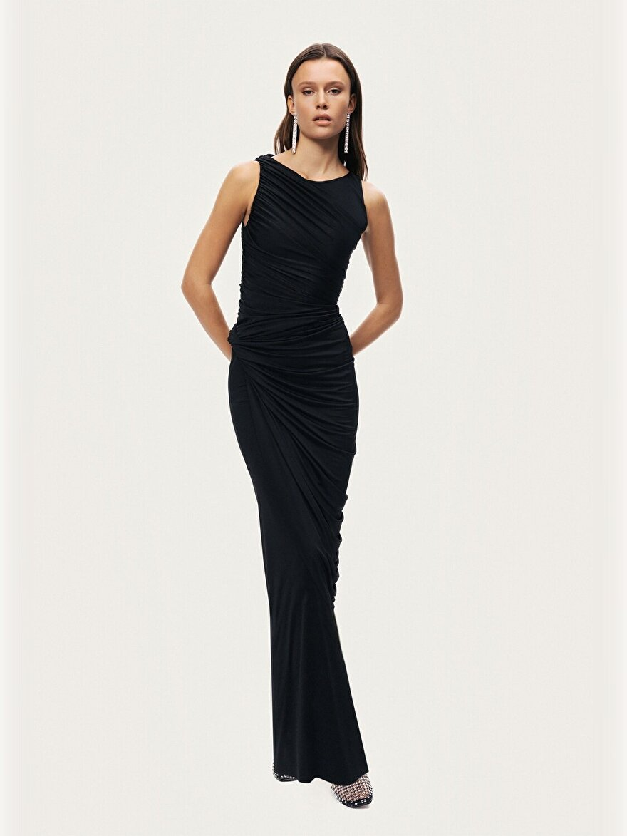 Nocturne Burgu Ve Drape Detaylı Maxi Elbise N26YN2778 Main image