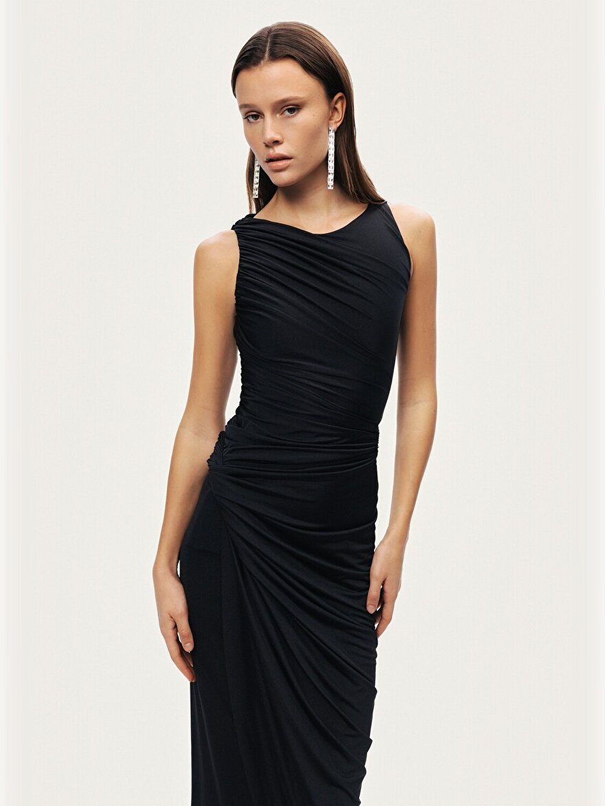 Nocturne Burgu Ve Drape Detaylı Maxi Elbise N26YN2778 Secondary image