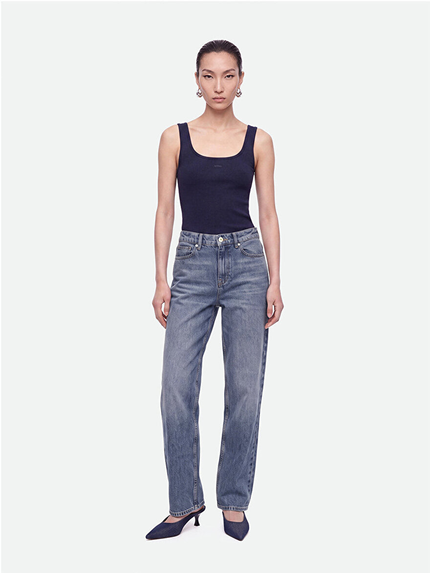 Nocturne Kadın Fitilli Kare Yaka Crop Top Atlet İkincil görsel