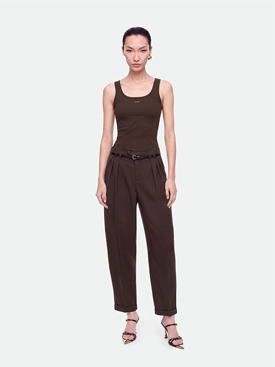 Nocturne Kadın Fitilli Kare Yaka Crop Top Atlet Secondary image
