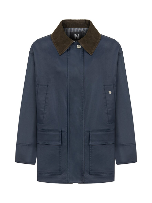 Nocturne Oversize Minimalist Kadın Mont - Midi Boy, Günlük