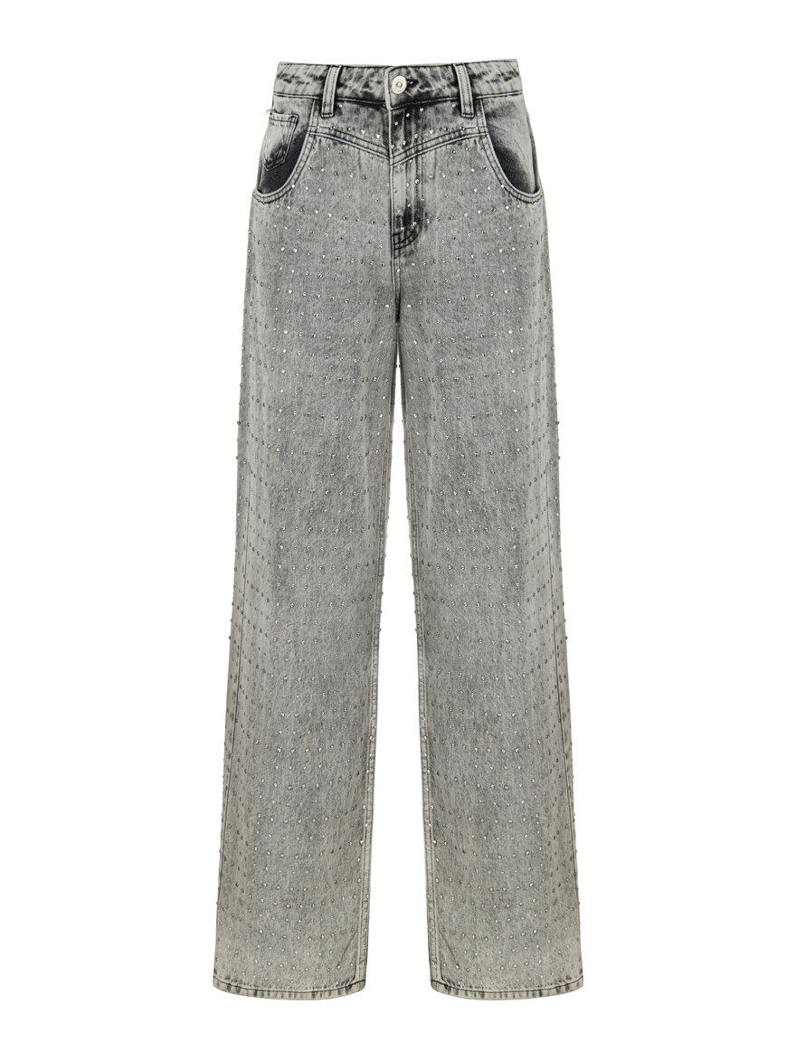 Nocturne Taş Tasarımlı Boyfriend Jean N25KD18120 Secondary image