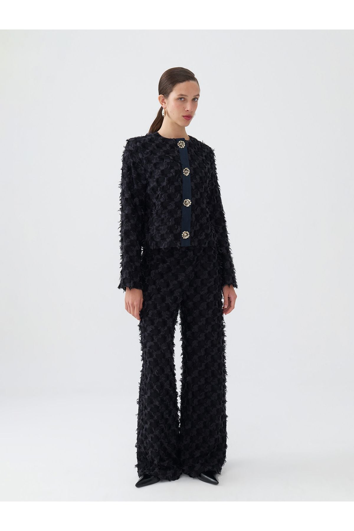 Nocturne Oversize Midi Pantolon - Minimalist, Yüksek Bel, Geniş Paça Secondary image