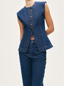 Nocturne Metal Düğmeli Denim Yelek N26YD7080