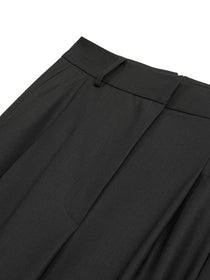 Nocturne Minimalist Yüksek Bel Geniş Paça Midi Kadın Pantolon - Günlük & Ofis