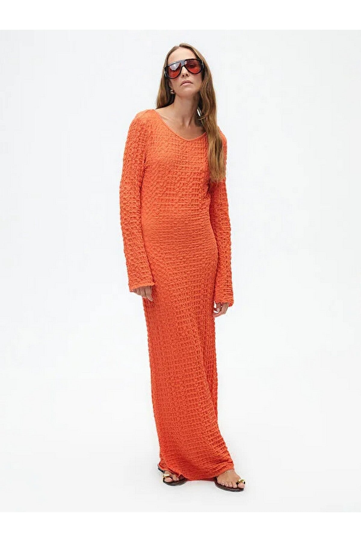 Nocturne Oversize Maxi Elbise - Uzun Kol - Minimalist Stil Secondary image