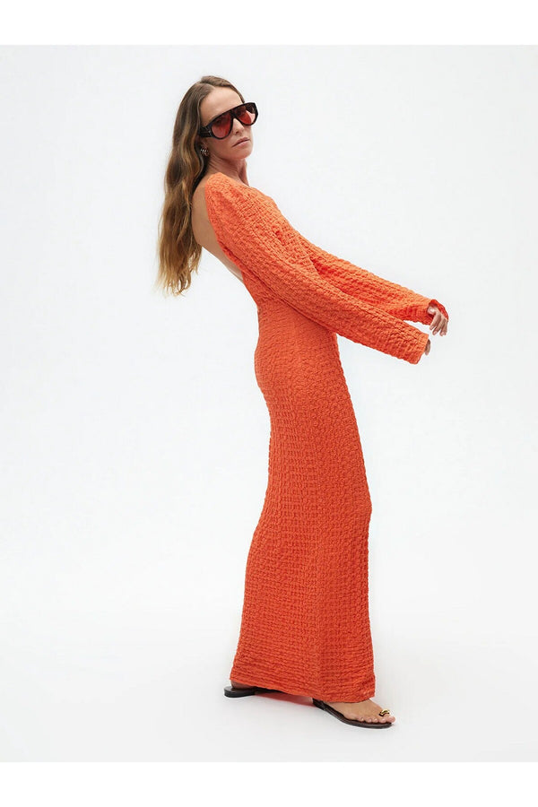 Nocturne Oversize Maxi Elbise - Uzun Kol - Minimalist Stil