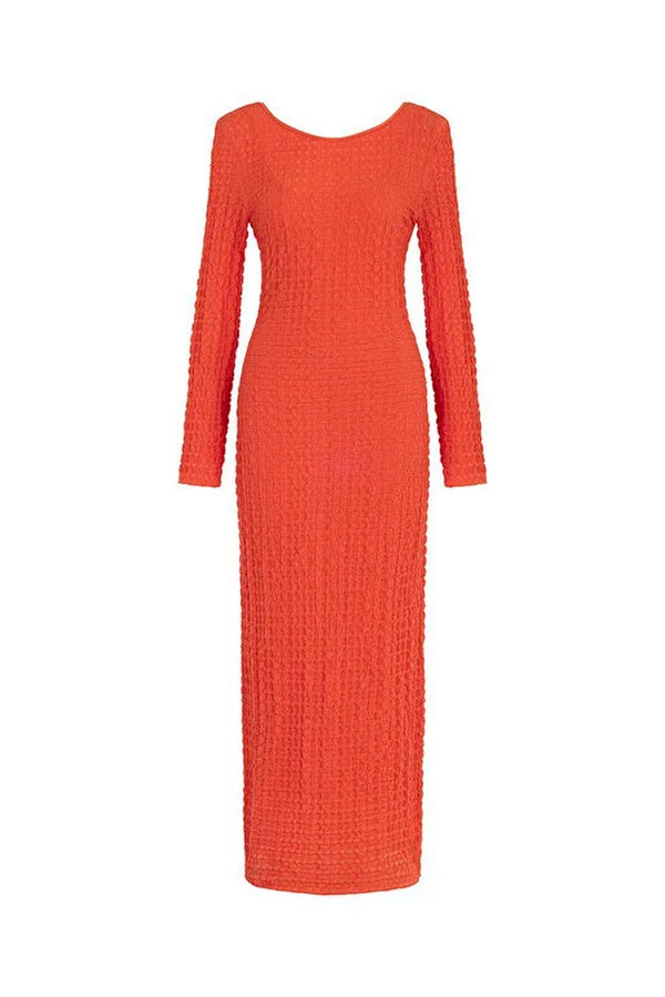 Nocturne Oversize Maxi Elbise - Uzun Kol - Minimalist Stil