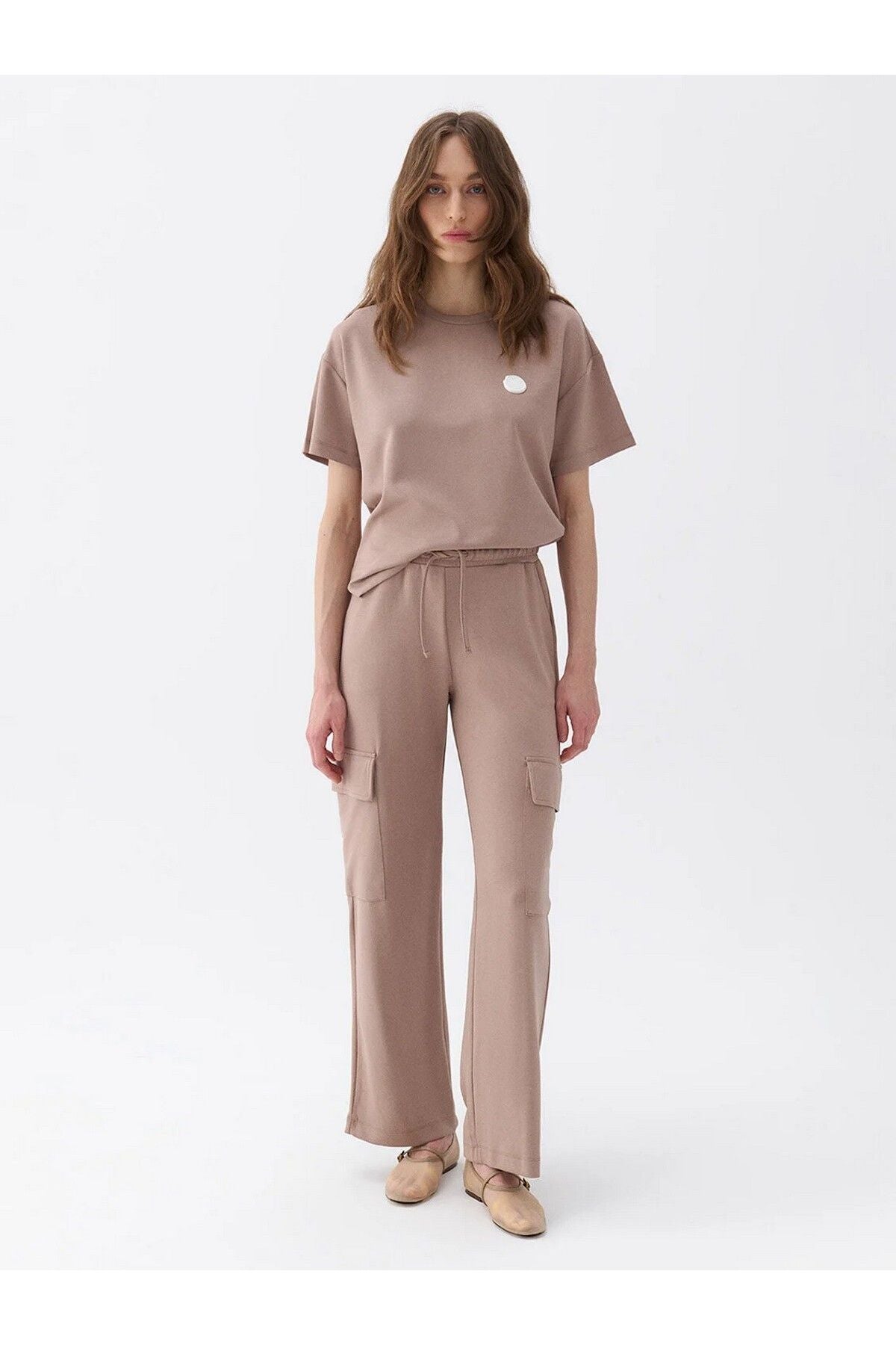 Nocturne Oversized Cepli Midi Kadın Pantolon - Minimalist Tarz Main image