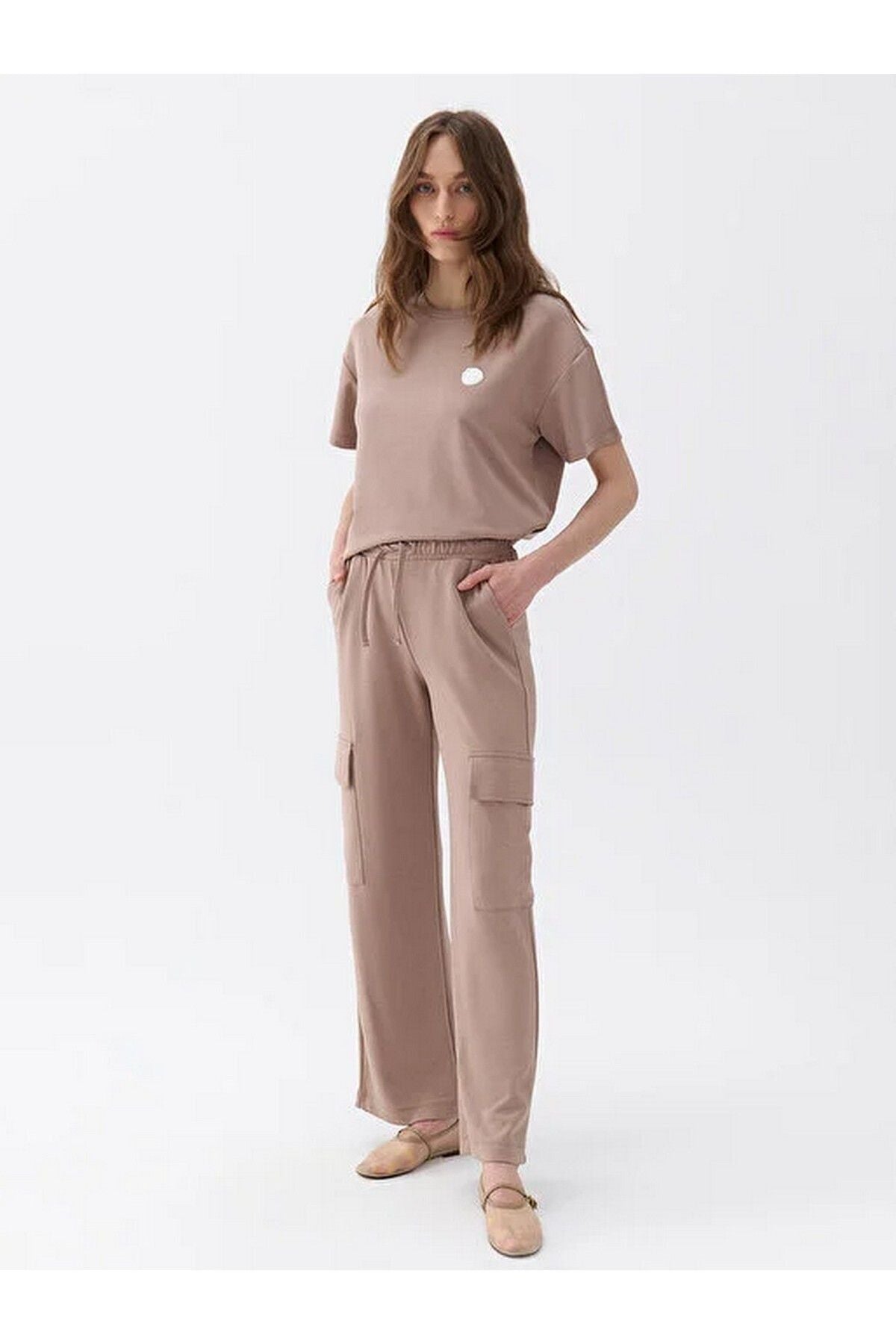 Nocturne Oversized Cepli Midi Kadın Pantolon - Minimalist Tarz Secondary image
