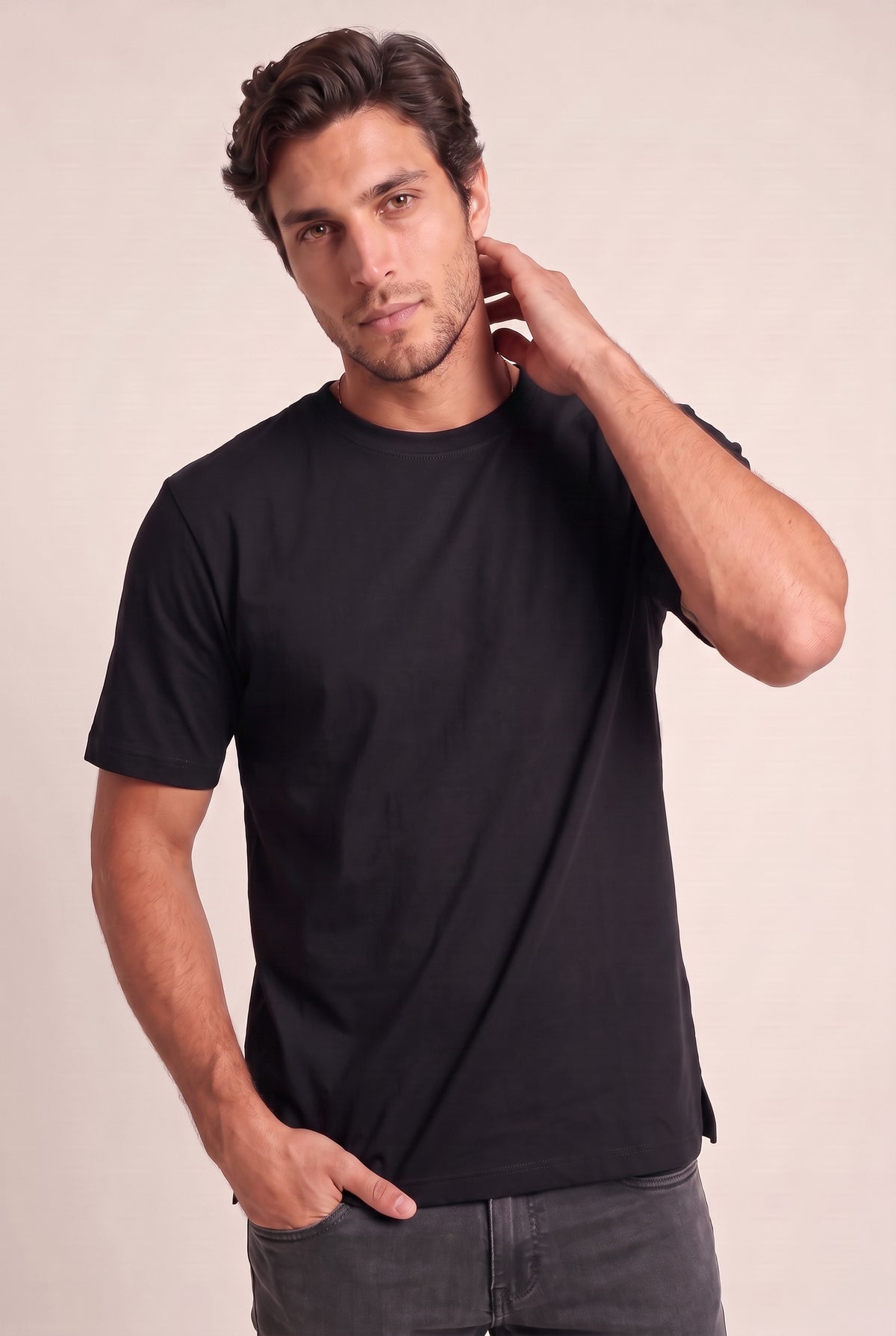 O Yaka Fırçalı 2 İplik T-Shirt JSCO Main image