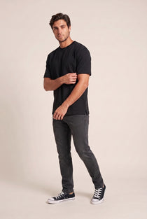 O Yaka Fırçalı 2 İplik T-Shirt JSCO
