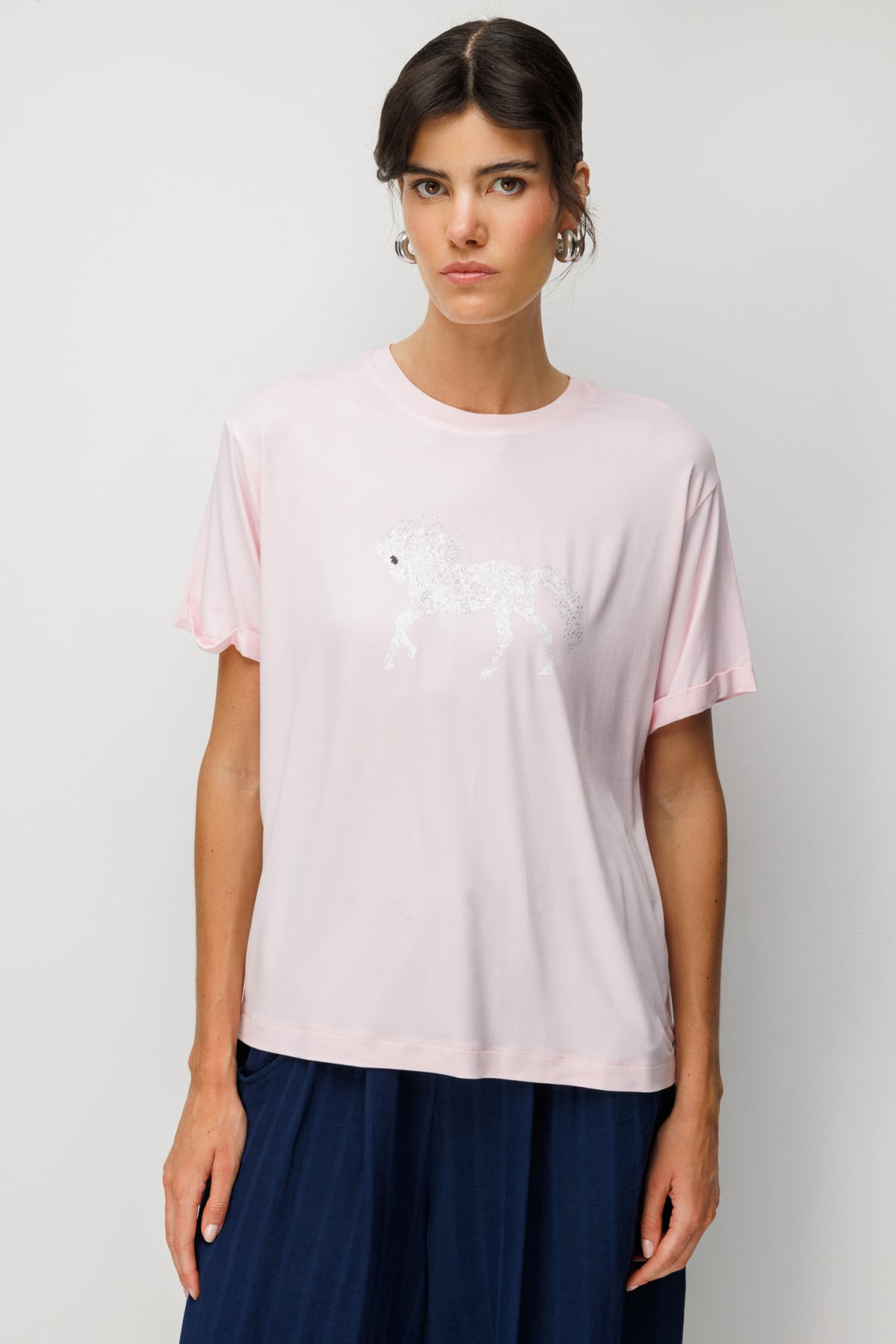 On At Baskılı Sıfır Yaka Tişört T-Shirt Secondary image