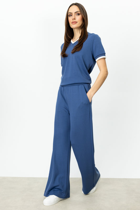 On Beli Kalın Lastikli Bol Paça Pantolon 25Y56380