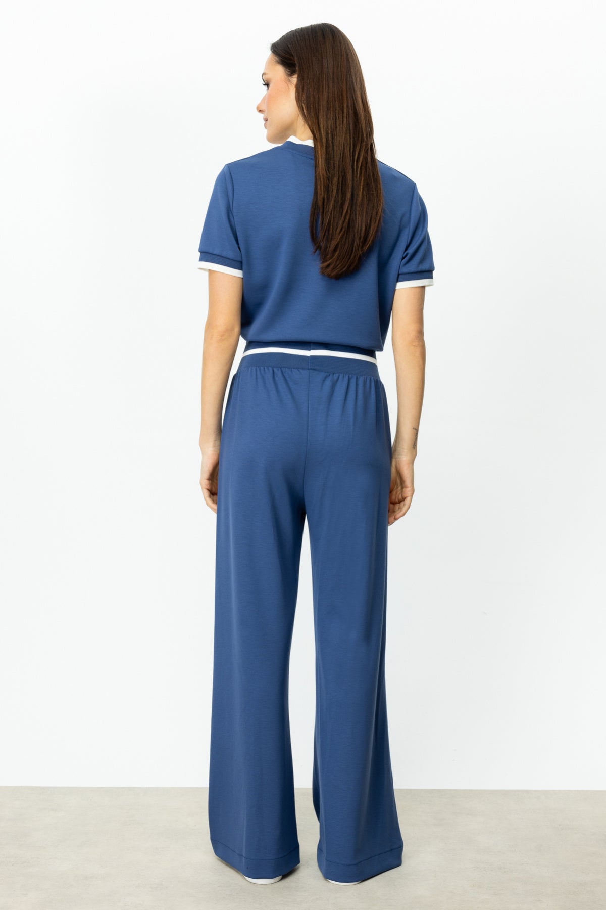 On Beli Kalın Lastikli Bol Paça Pantolon 25Y56380