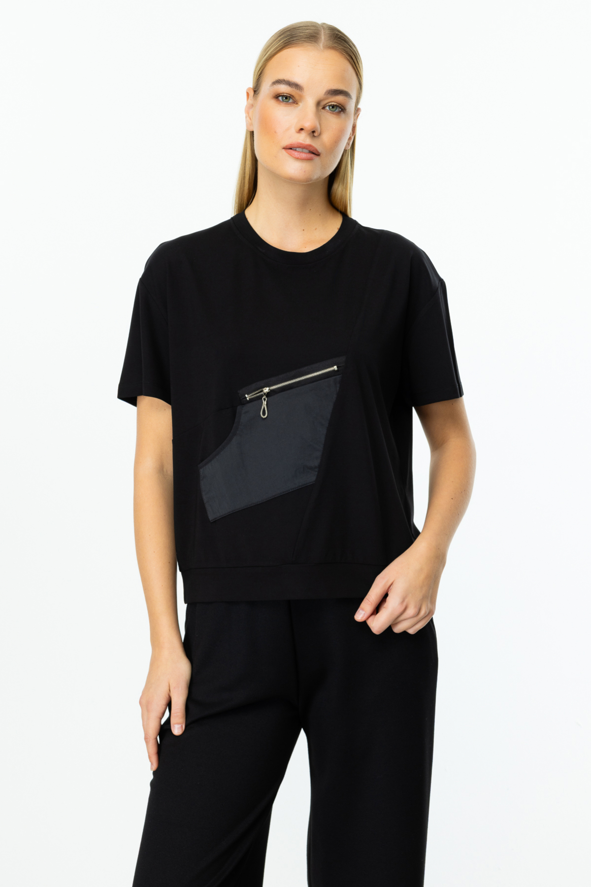 On Minimalist Oversize Kadın Bluz - Kısa Kol Rahat Günlük