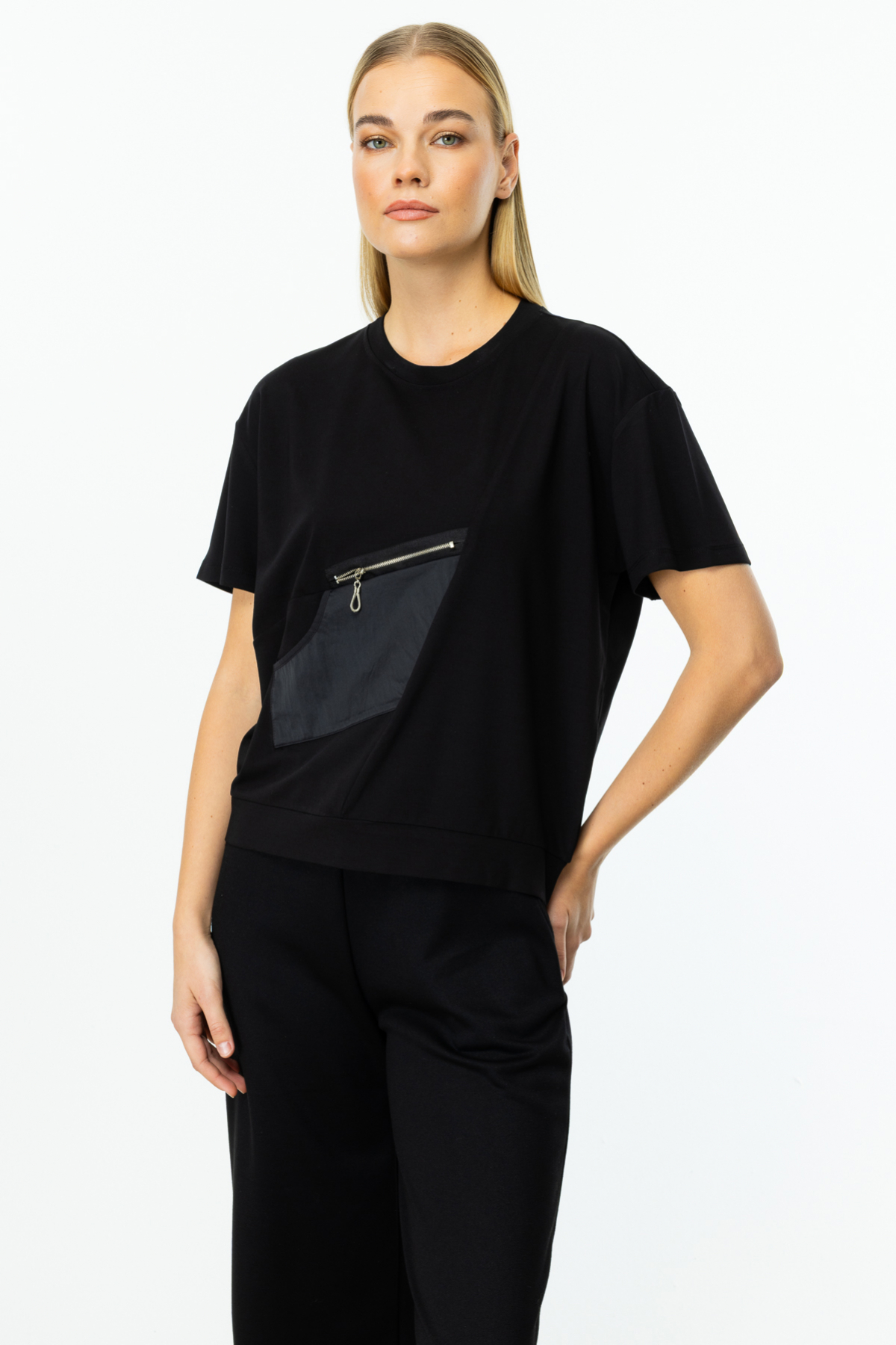 On Minimalist Oversize Kadın Bluz - Kısa Kol Rahat Günlük