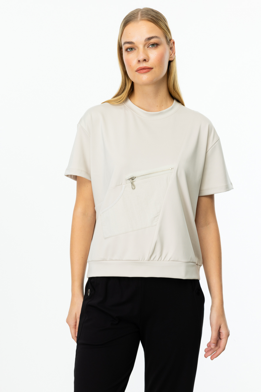 On Minimalist Oversize Kadın Bluz - Kısa Kol Rahat Günlük