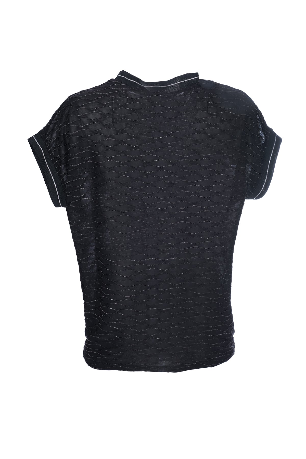 On Oversize V Yaka Kısa Kol Minimalist Kadın Bluz