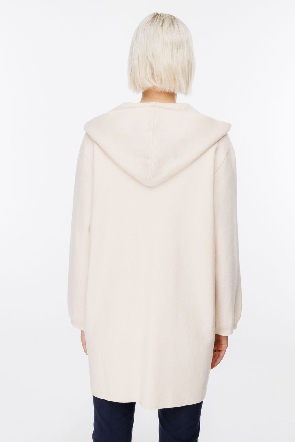 On Kadın Oversized Kapüşonlu Fermuarlı Midi Hırka